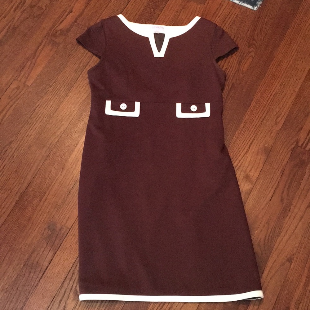 Lilly pulitzer brown and cream mod dress